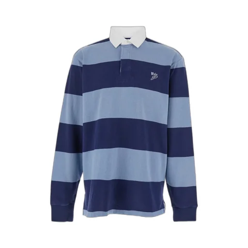 Long-Sleeved Striped Polo Shirt