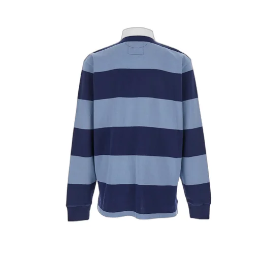Long-Sleeved Striped Polo Shirt