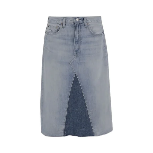 Patchwork Denim Midi Skirt
