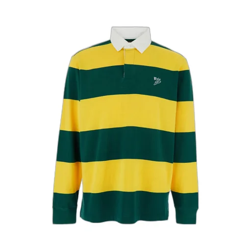 Long-Sleeved Striped Polo Shirt