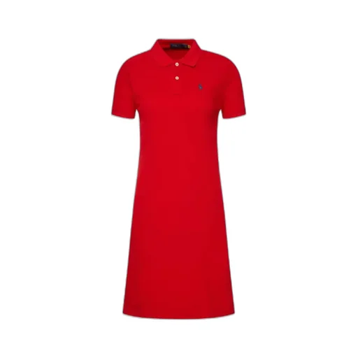 Logo Embroidered Polo Neck Dress