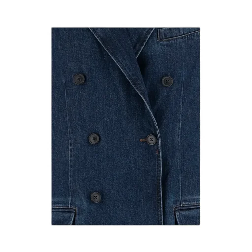 Denim Double-Breasted Coat