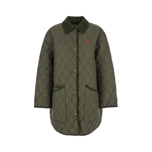 Quilted Corduroy-Collar Jacket