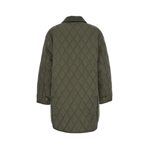 Quilted Corduroy-Collar Jacket