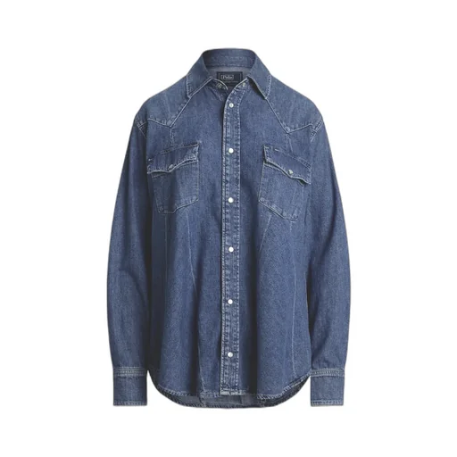 Long-Sleeved Denim Shirt