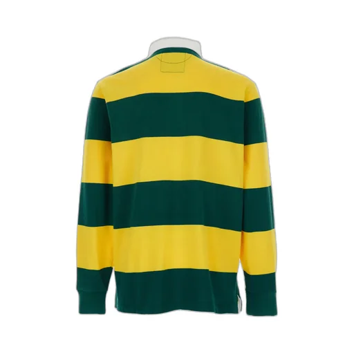 Long-Sleeved Striped Polo Shirt