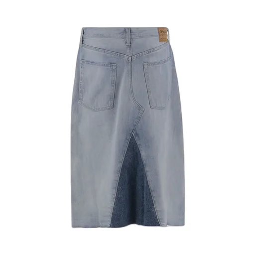 Patchwork Denim Midi Skirt