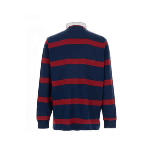 Long-Sleeved Striped Polo Shirt