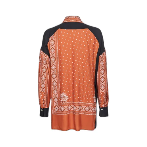 Pattern-Printed Button-Up Shirt