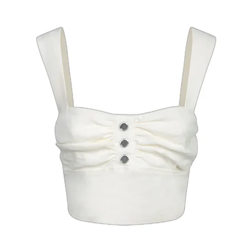 Button-Detailed Crop Top