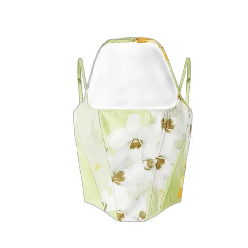 Floral-Print Corset Top
