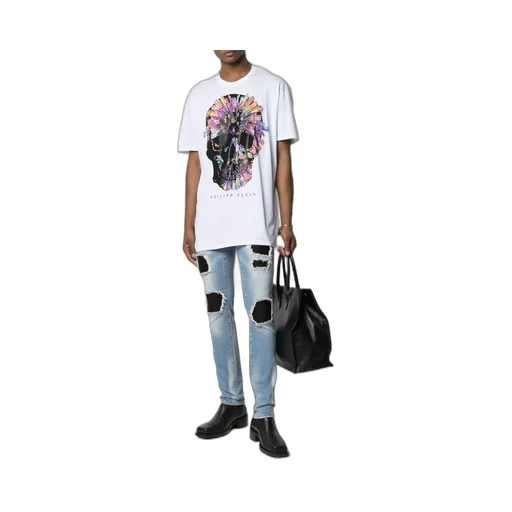 Skull-Appliqué T-Shirt