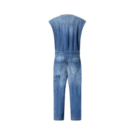 Sleeveless Denim Jumpsuit