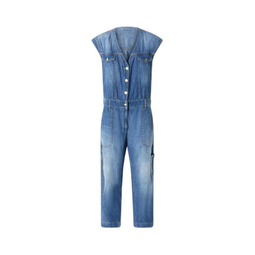 Sleeveless Denim Jumpsuit