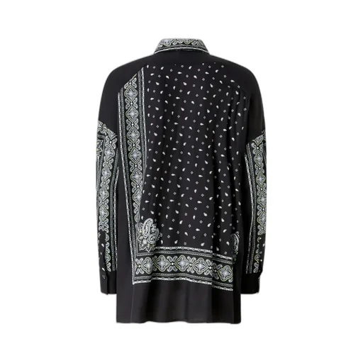 Pattern-Printed Button-Up Shirt