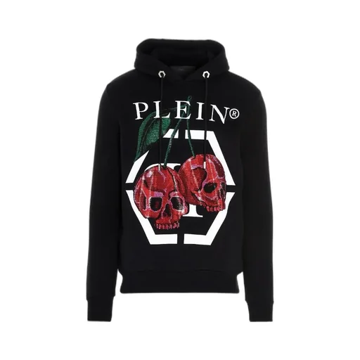 Rhinestone-Cherries Cotton Hoodie