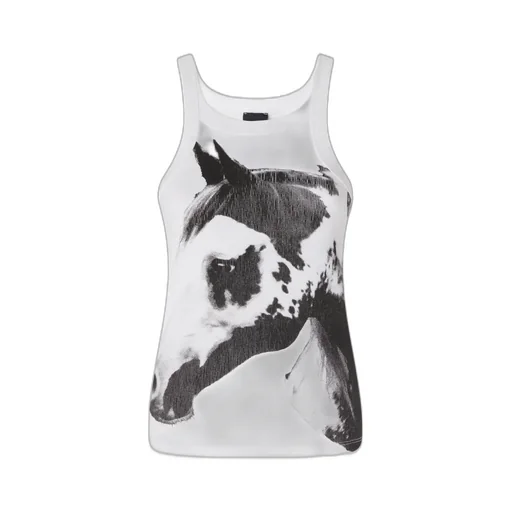 X Patrick Mcdowell Horse Print Ribbed Vest