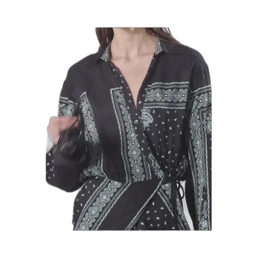 Bandana Printed Drop Shoulder Mini Dress