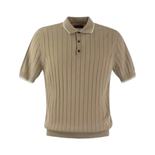 Ribbed Knit Polo Shirt