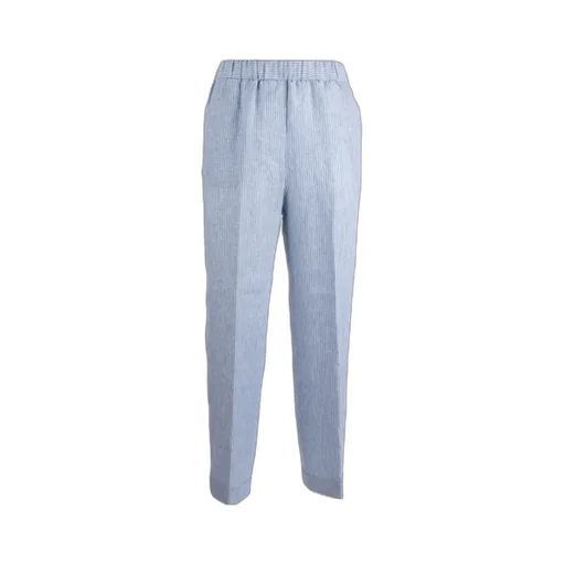 Striped Elastic-Waist Trousers