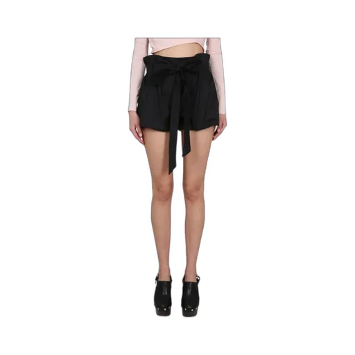 Mid-Rise Belted Mini Shorts