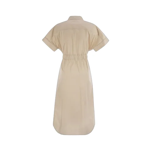 Light Stretch Cotton Satin Chemisier Dress