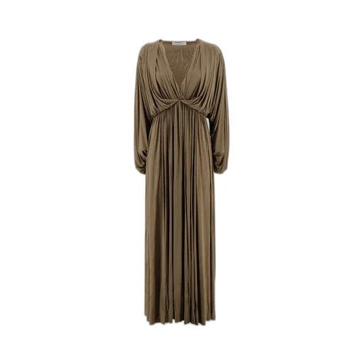 Draped V-Neck Maxi Dress