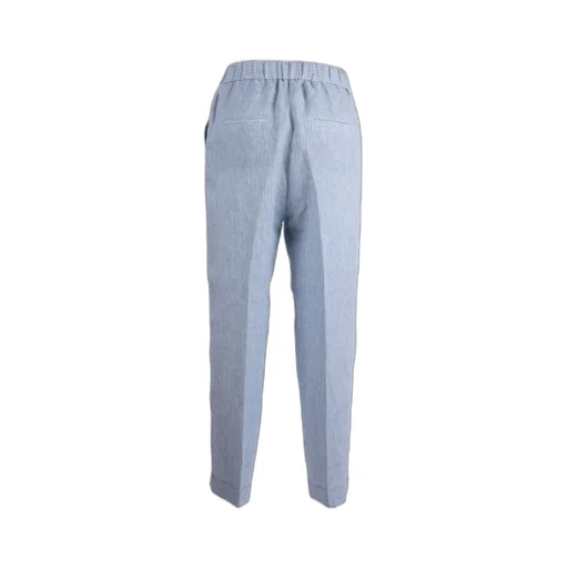 Striped Elastic-Waist Trousers