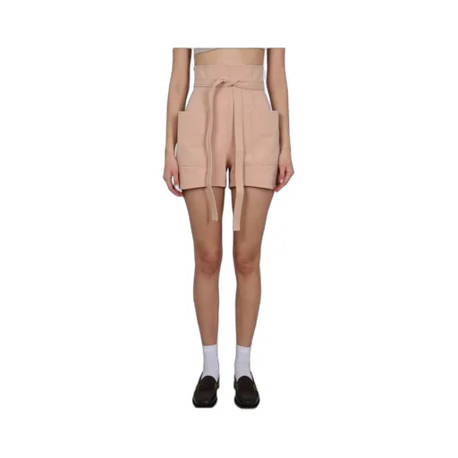 High-Waist Belted Shorts