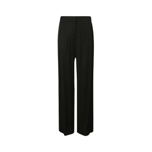 Pleat-Detail Straight-Leg Trousers