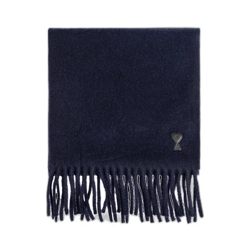 Logo Patch Fringed-Edge Scarf