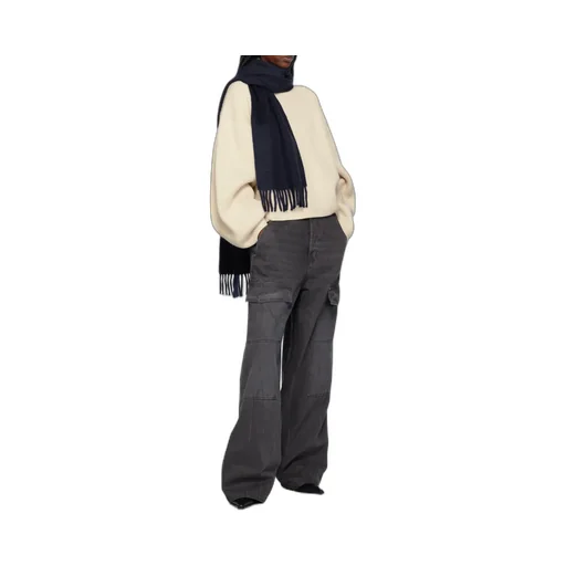 Logo Patch Fringed-Edge Scarf