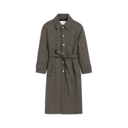 Long-Sleeved Belted Coat