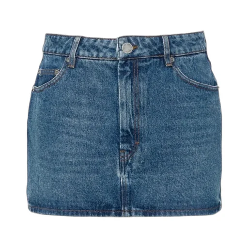 Mid Rise Denim Mini Skirt