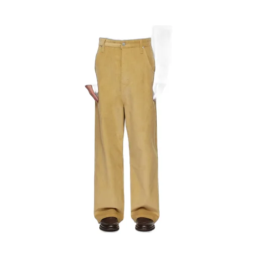 Corduroy Logo Patch Straight-Leg Trousers