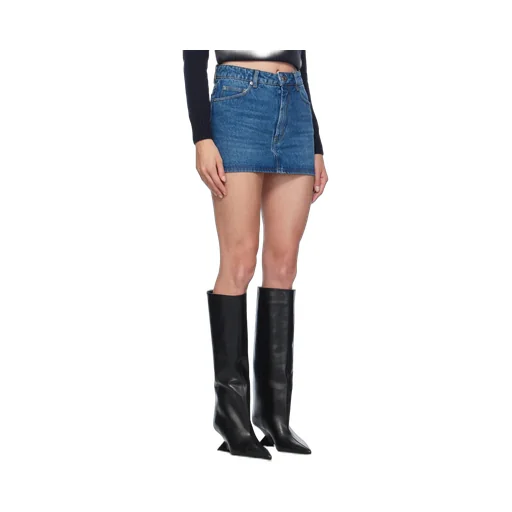 Mid Rise Denim Mini Skirt