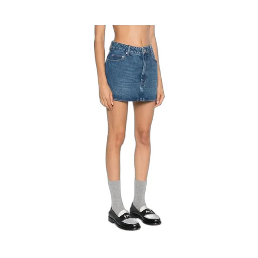Mid Rise Denim Mini Skirt