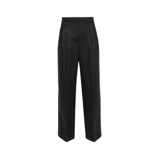 Pressed Crease Pleated Trousers