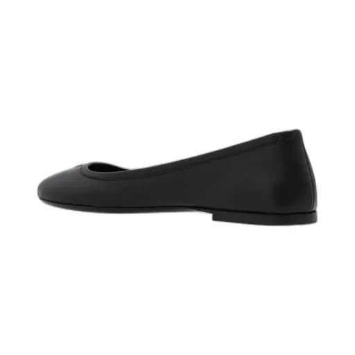Logo Embossed Round-Toe Ballet Flats