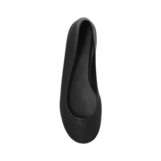 Logo Embossed Round-Toe Ballet Flats