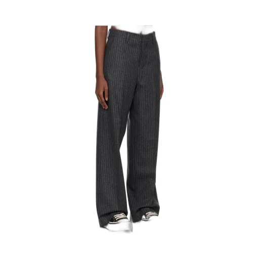 Pinstriped Wide-Leg Trousers