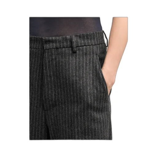 Pinstriped Wide-Leg Trousers