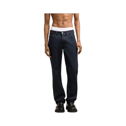Logo Patch Straight-Leg Jeans