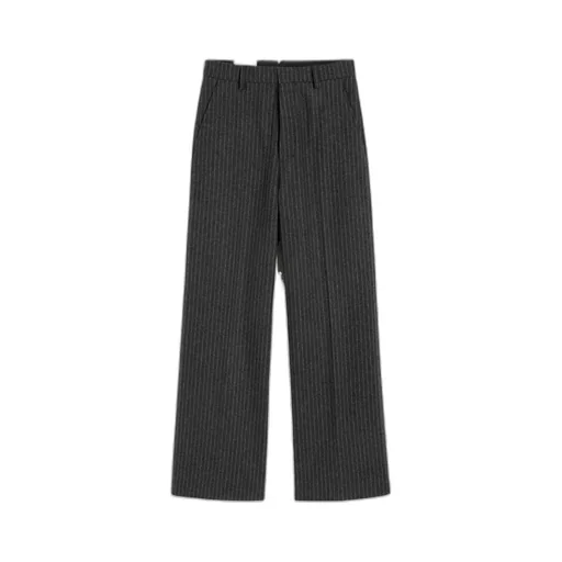 Pinstriped Wide-Leg Trousers