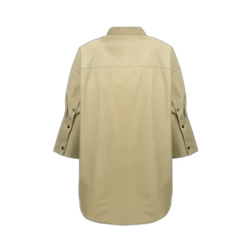 Button-Up Curved Hem Shirt