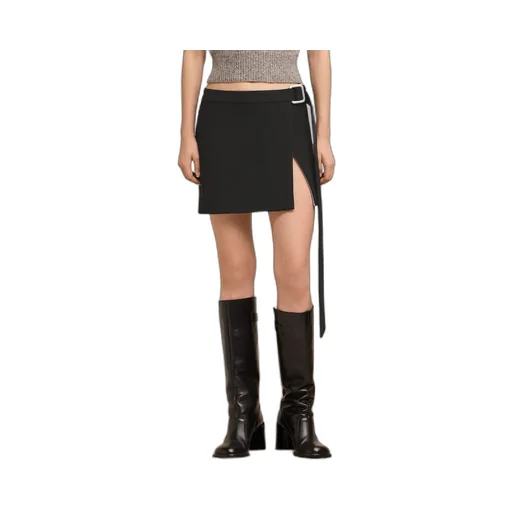 Slit Mini New Wool Skirt