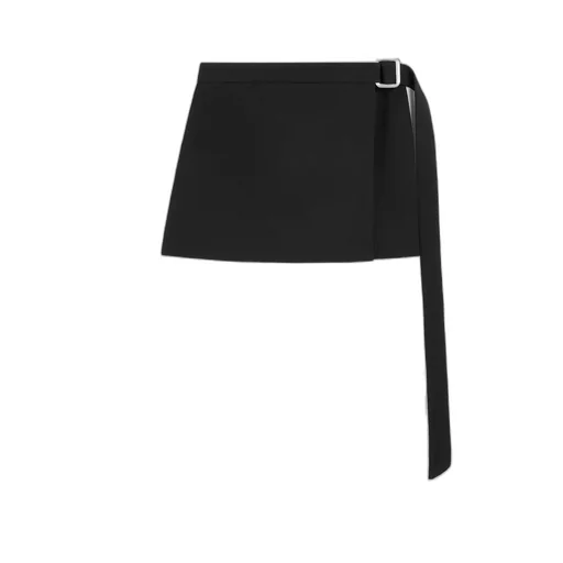 Slit Mini New Wool Skirt