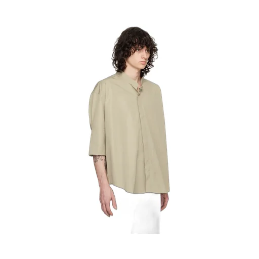Button-Up Curved Hem Shirt