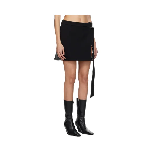 Slit Mini New Wool Skirt