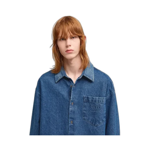 Ami Button-Up Denim Shirt